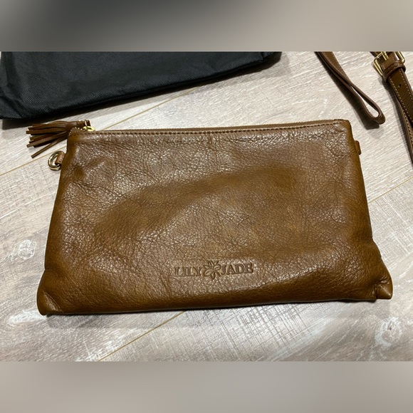 COPY - Lily Jade Crossbody Wristlet in Old English & Gold, Very Good Condition - Picture 2 of 8